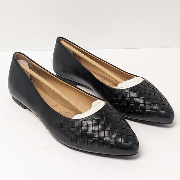 Trotters Estee Woven Flats, Black, Women's 9 Extra Wide - Picture 1 of 5